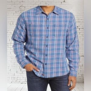 The Normal Brand Blue Plaid Shirt |  XXL | NWT | Long Sleeve + Cotton Comfort